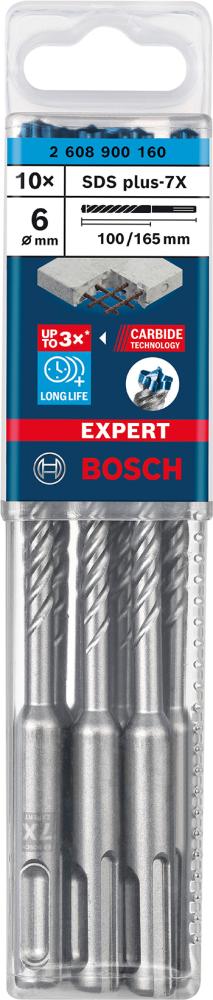 Produktbild von BOSCH Hammerbohrer Expert 6x100x165mm VE à 10 Stück SDS plus-7X 2608900160 4059952532332