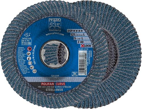 Produktbild von PFERD Fächerschleifscheibe X-LOCK SGP-CURVE 125mm L K40 67689063 4007220113806