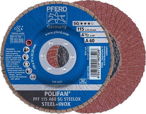 Produktbild von PFERD Fächerschleifscheibe A 60SG gerade 115mm K60 67606115 4007220167526