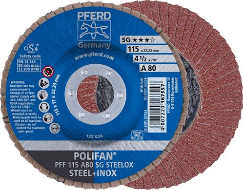 Produktbild von PFERD Fächerschleifscheibe A 80SG gerade 115mm K80 67608115 4007220167557