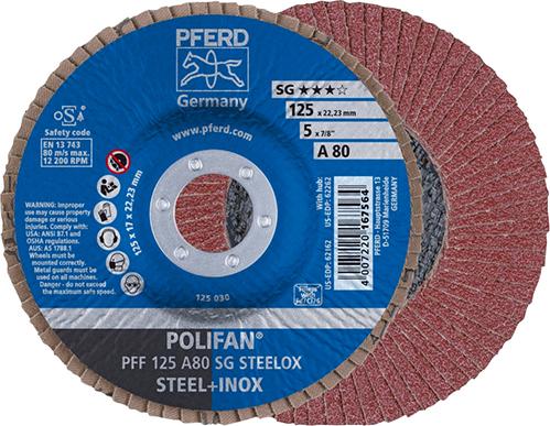 Produktbild von PFERD Fächerschleifscheibe A 80SG gerade 125mm K80 67608125 4007220167564