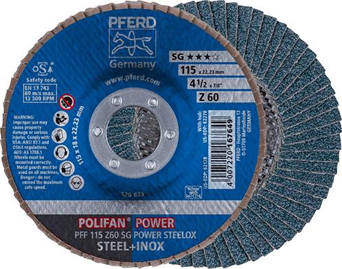 Produktbild von PFERD Fächerschleifscheibe Z 60SG gerade 115mm K60 67686115 4007220167649