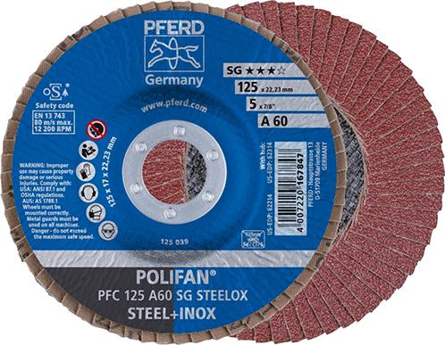Produktbild von PFERD Fächerschleifscheibe A 60SG gewölbt 125mm K60 67706125 4007220167847