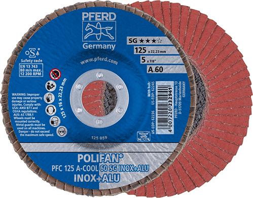 Produktbild von PFERD Fächerschleifscheibe A-COOL SG gewölbt 125mm K60 67756125 4007220232941