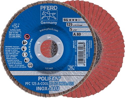 Produktbild von PFERD Fächerschleifscheibe A-COOL SG gewölbt 125mm K80 67758125 4007220232965
