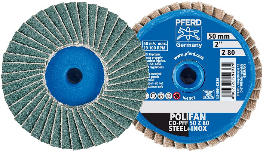 Produktbild von PFERD CombiDisc Mini-Polifan Zirkonkorund 50mm K80 42719508 4007220592731