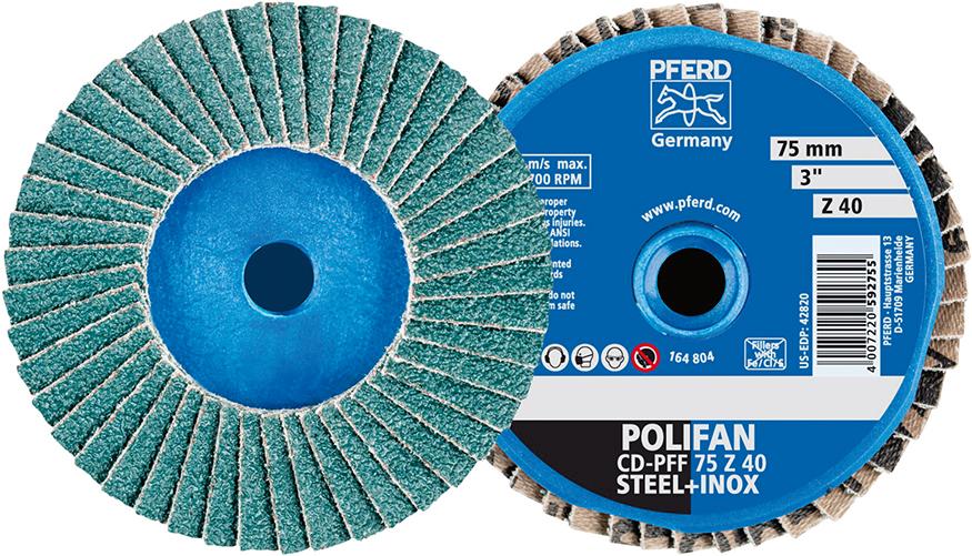 Produktbild von PFERD Mini-Polifan CombiDisc 75mm K 40 Zirkon 42719704 4007220592755