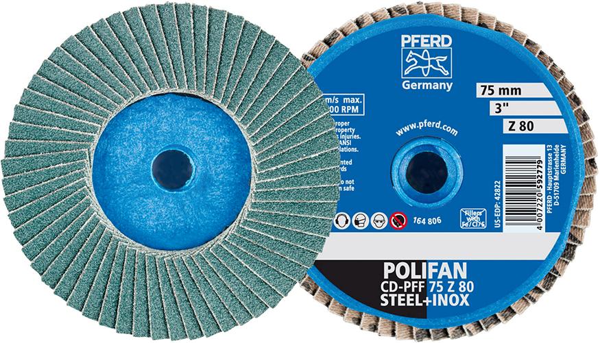 Produktbild von PFERD Mini-Polifan CombiDisc 75mm K 80 Zirkon 42719708 4007220592779