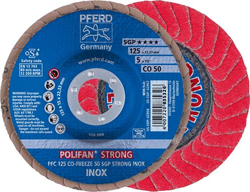 Produktbild von PFERD Fächerschleifscheibe CO50 Freeze SGP Strong 125mm K50 67789125 4007220835326