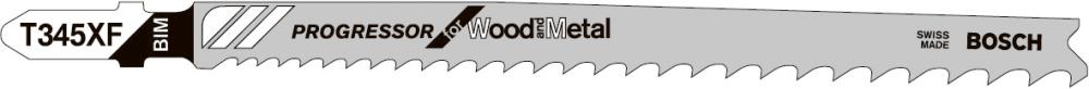 Produktbild von BOSCH Stichsägeblatt T 345 XF VE à 5 Stück Progressor Wood and Metal 2608634994 3165140128025