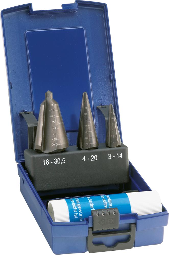 Produktbild von FORUM Blechschälbohrer Satz HSS 3-30,5mm 4212002100 4317784811026