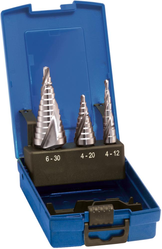 Produktbild von FORUM Stufenbohrer Satz HSS spiralgenutet 4-30,00mm 4212004925 4317784907019