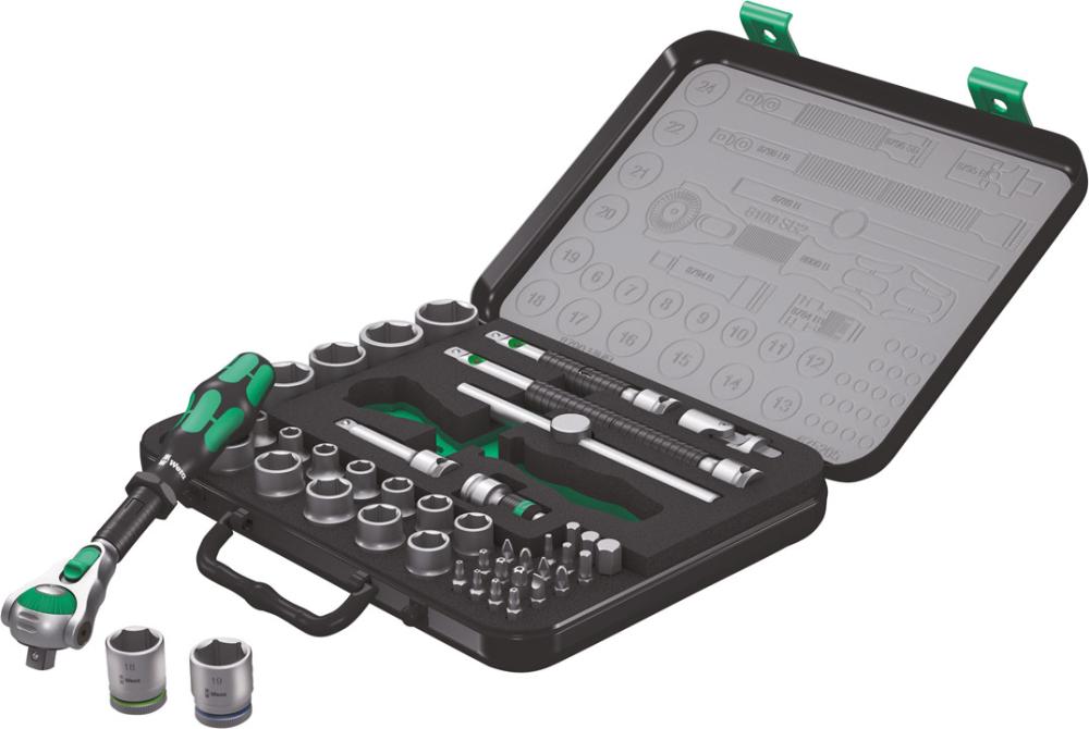 Produktbild von Wera Steckschlüssel-Garnitur 3/8" Zyklop speed 43-teilig 5003594001 4013288121141