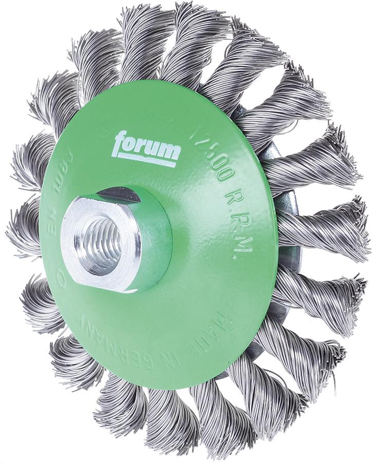 Produktbild von FORUM Kegelbürste rostfrei M14 115x0,50mm gezopft 4236706013 4317784861359