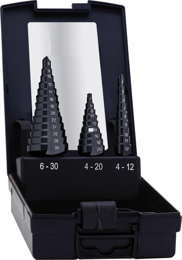 Produktbild von FORUM Universal-Stufenbohrer-Satz HSSTiAlN 4-30,00mm 4212004536 4317784906814