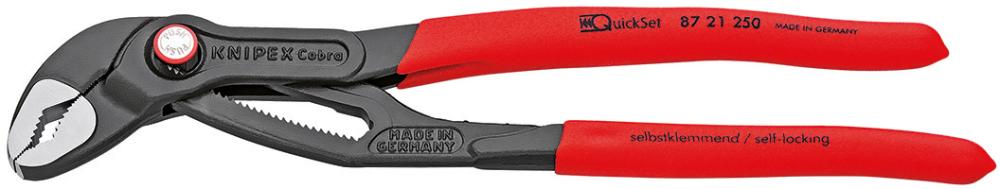 Produktbild von KNIPEX Wasserpumpenzange Cobra QuickSet 250mm tauchisoliert 87 21 250 4003773072775