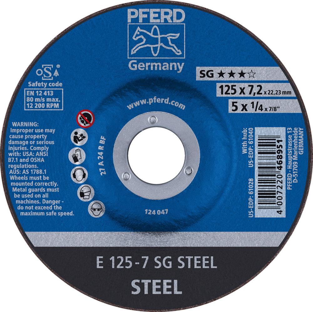 Produktbild von PFERD Schruppscheibe gekröpft A24RSG 125x7mm 62212626 4007220468951