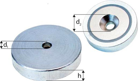 Produktbild von Beloh NdFeB-Flachgreifer mit Durchgangsbohrung 16 x 4,5mm BM 33.401/C 4030615334012