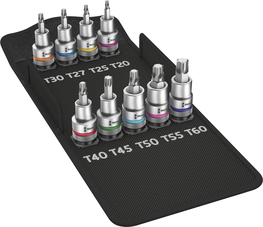 Produktbild von Wera Schraubendrehereinsatz-Satz mit Haltefunktion 1/2" T20-60 9-teilig 5004202001 4013288184276
