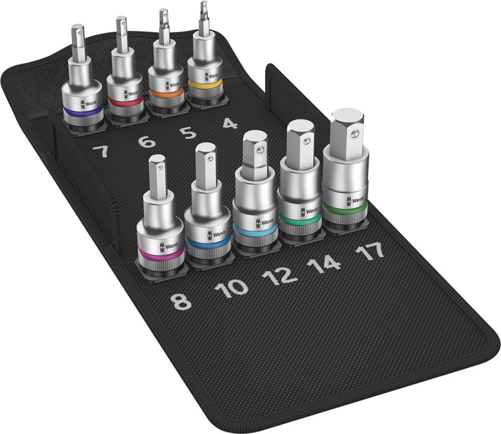 Produktbild von Wera Schraubendrehereinsatz-Satz 1/2" Innen-6-kant mit Haltefunktion 9-teilig 5004201001 4013288184283