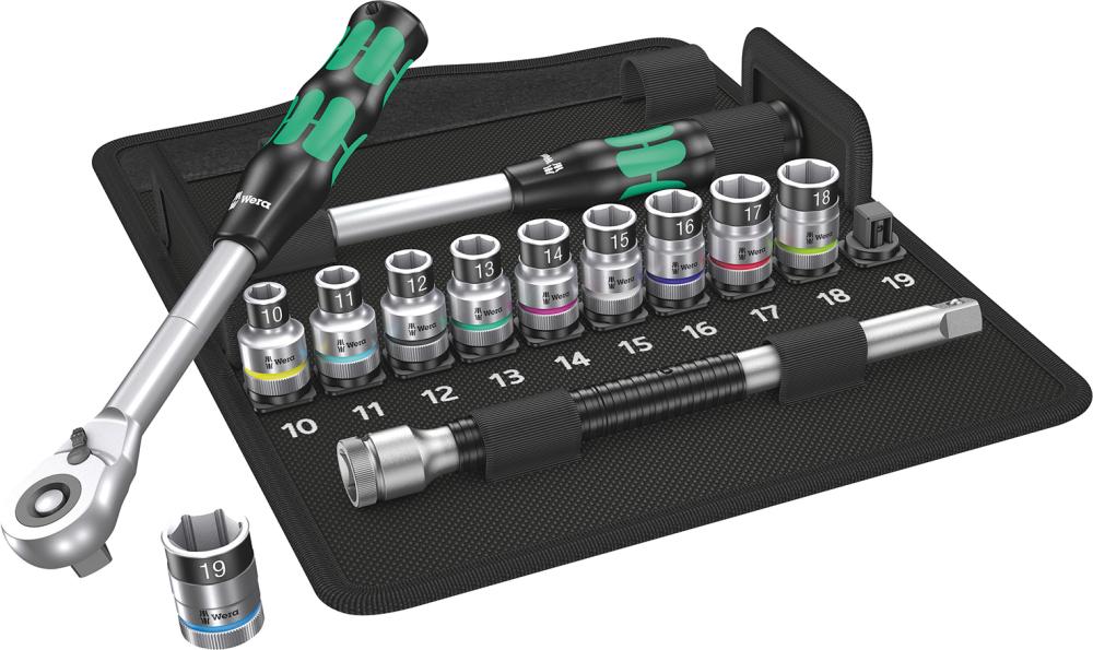 Produktbild von Wera Steckschlüssel-Garnitur 1/2" Zyklop Hybrid 13-teilig 5004090001 4013288182159