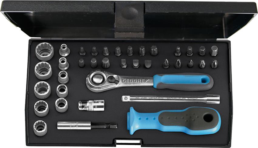 Produktbild von GEDORE Steckschlüssel-Garnitur 1/4" D20KMU-20 37-teilig 1822373 4010886854747
