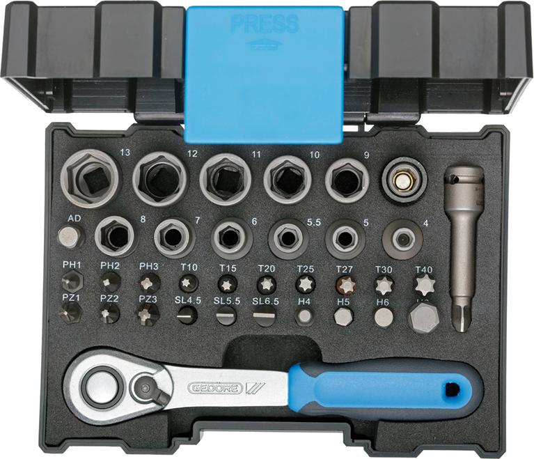 Produktbild von GEDORE Steckschlüssel-Garnitur 1/4" 666-U-20 35-teilig 2998211 4010886948767