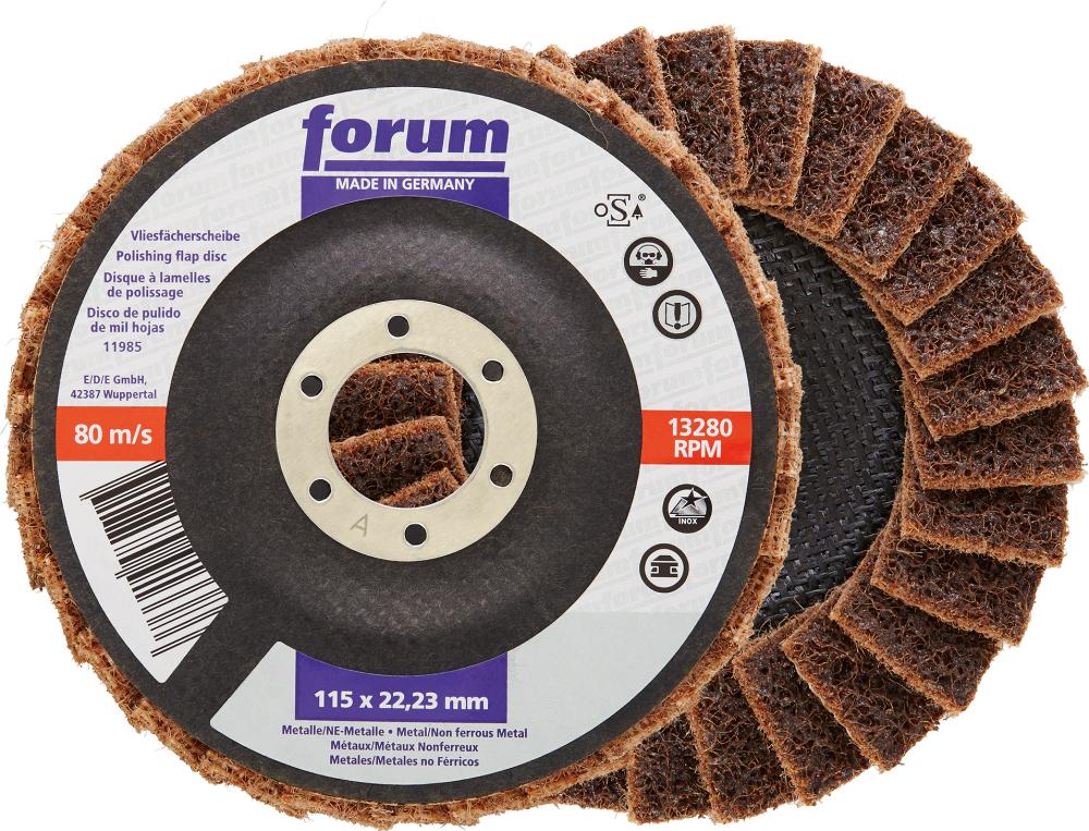 Produktbild von FORUM Fächerschleifscheibe 115mm Vlies a crs 4233903500 4317784913386