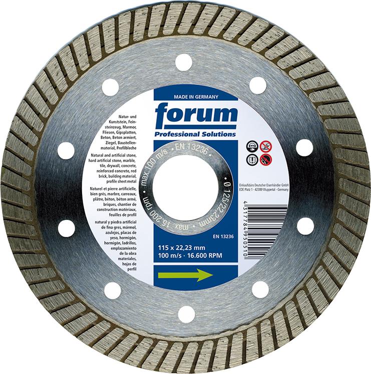 Produktbild von FORUM Diamant-Trennscheibe SlimTurbo. 115x1,2mm 4234203300 4317784950510