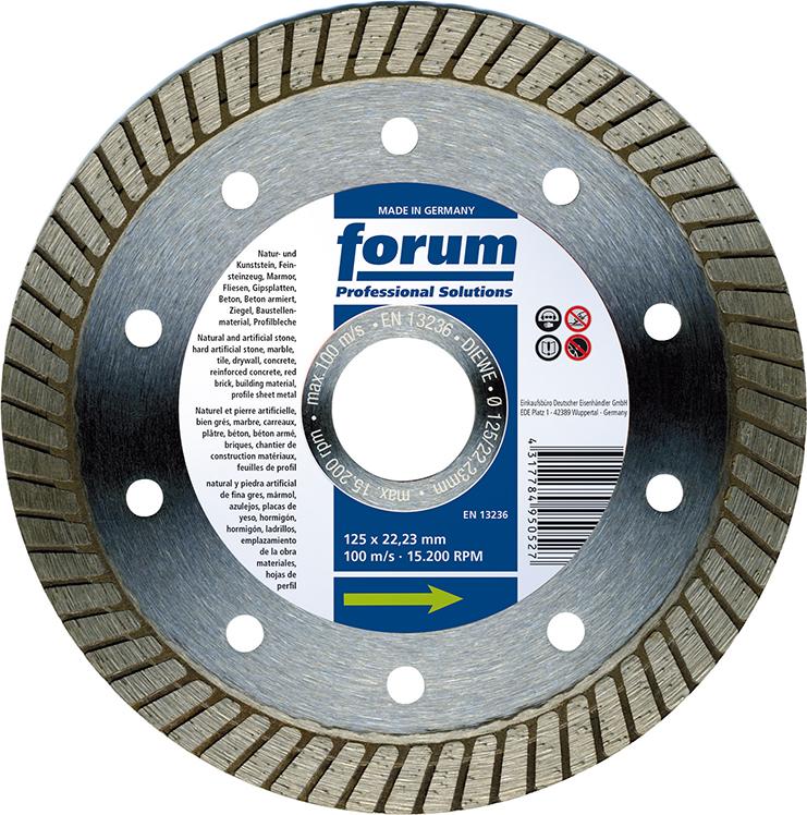 Produktbild von FORUM Diamant-Trennscheibe SlimTurbo 125x1,2mm 4234203303 4317784950527