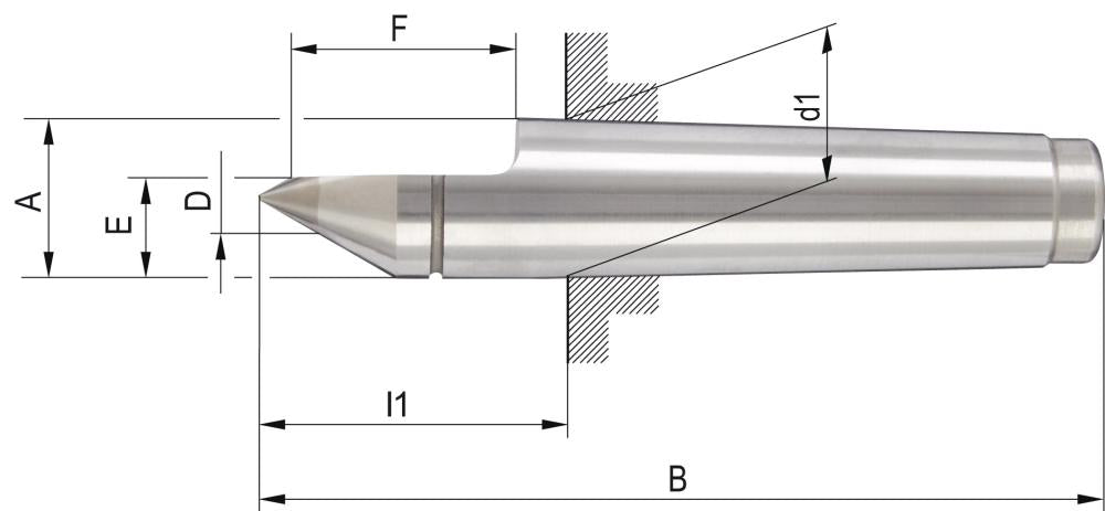 Produktbild von RÖHM Körnerspitze fest halb MK 3 HM-Spitze 27440 4019208012865