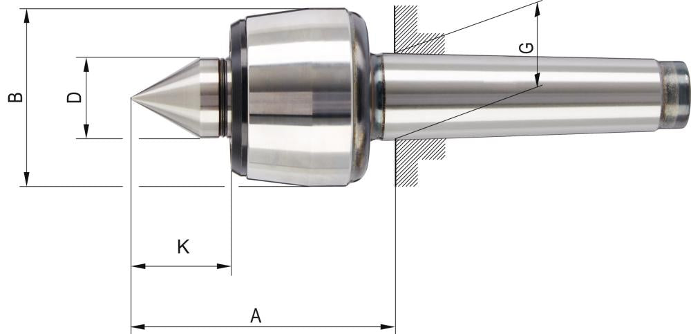 Produktbild von RÖHM Körnerspitze mitlaufend MK 4 1267218 4019208245416