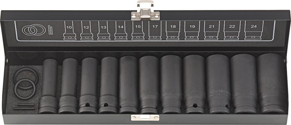 Produktbild von FORTIS Kraft-Steckschlüssel-Satz 1/2" 15-teilig lang 4241307210 4317784735230