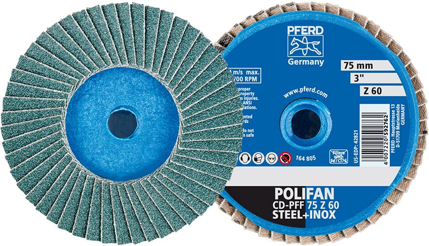 Produktbild von PFERD Mini-Polifan CombiDisc 75mm K 60 Zirkon 42719706 4007220592762