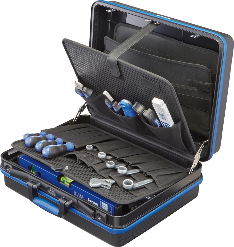 Produktbild von FORUM Werkzeugkoffer 455x345x160mm ABS Tafel mit Taschen 4260204010 4317784919425