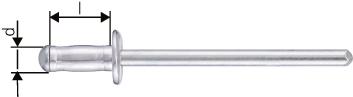 Produktbild von GESIPA Blindniet PolyBulb Alu/Stahl Flachrundkopf 4,8x11mm (250 Stück) 1450473 4007081943291