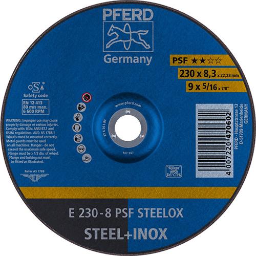 Produktbild von PFERD Schruppscheibe gekröpft PSFSTEELOX 230x8mm 62023831 4007220470602