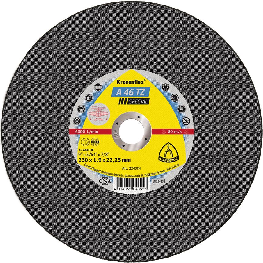 Produktbild von Klingspor Trennscheibe gerade A46TZ 230x1,9mm 224084 4014855048953