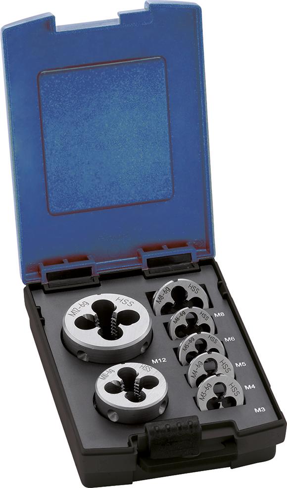 Produktbild von FORUM Schneideisen-Set EN22568 HSS M3-M12 4214601100 4317784967563