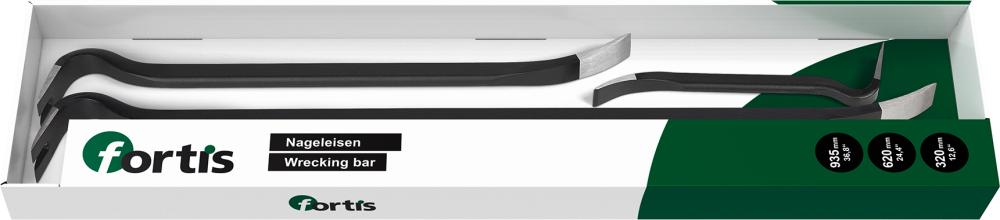 Produktbild von FORTIS Nageleisen-Set 3-teilig 320+620+935mm 4246907050 4317784701976