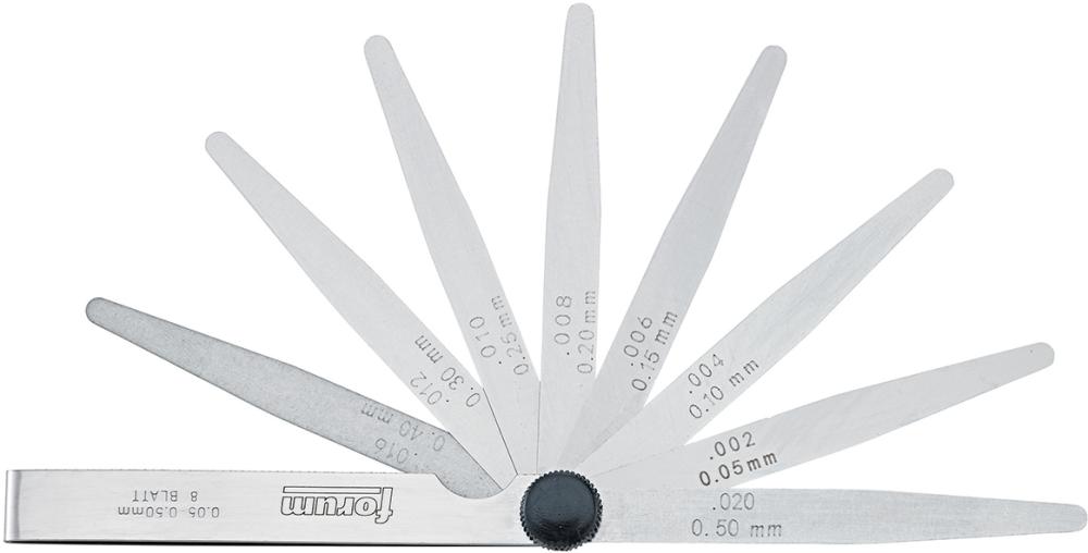 Produktbild von FORUM Fühlerlehre 8 Blatt 0,05-0,50mm 4252502170 4317784856973