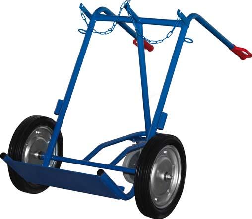 Produktbild von VarioFit Stahlflaschenkarre 150 kg 2x40-50 l Gummi Stütz-Lenkrolle FK-1302 4035694003460