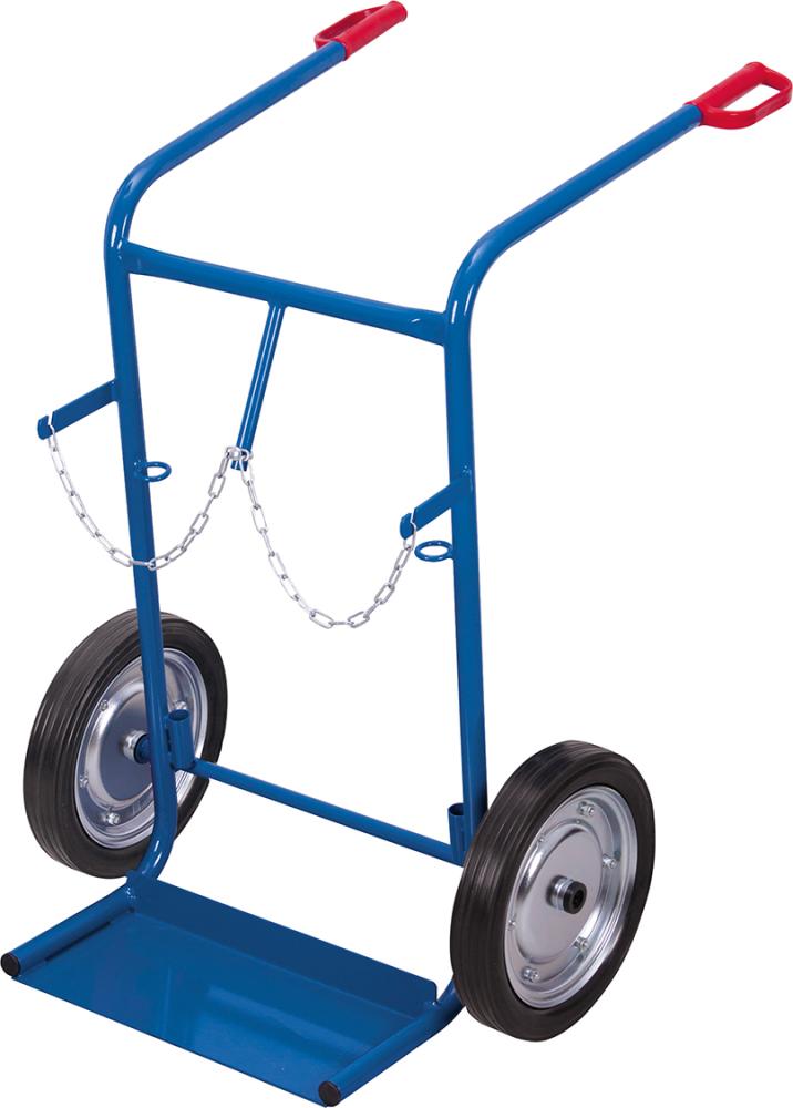 Produktbild von VarioFit Stahlflaschenkarre 200 kg 2x40-50 l Gummiräder FK-1300 4035694003446