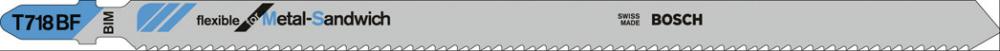 Produktbild von BOSCH Stichsägeblatt T 718 BF VE à 3 Stück Flexible f Metal-Sandwich 2608636335 3165140309042