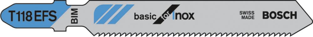 Produktbild von BOSCH Stichsägeblatt T 118 EFS VE à 5 Stück Basic for Stainless Steel 2608636497 3165140451857