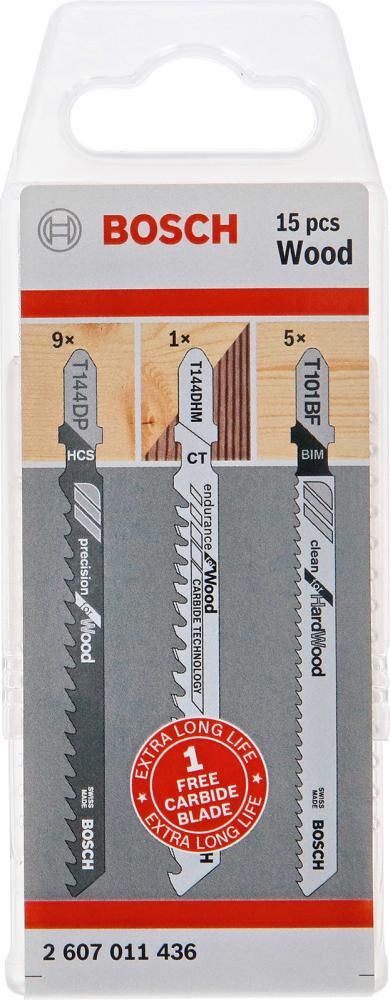 Produktbild von BOSCH Stichsägeblatt-Set 15-teilig für Holz 2607011436 3165140997744