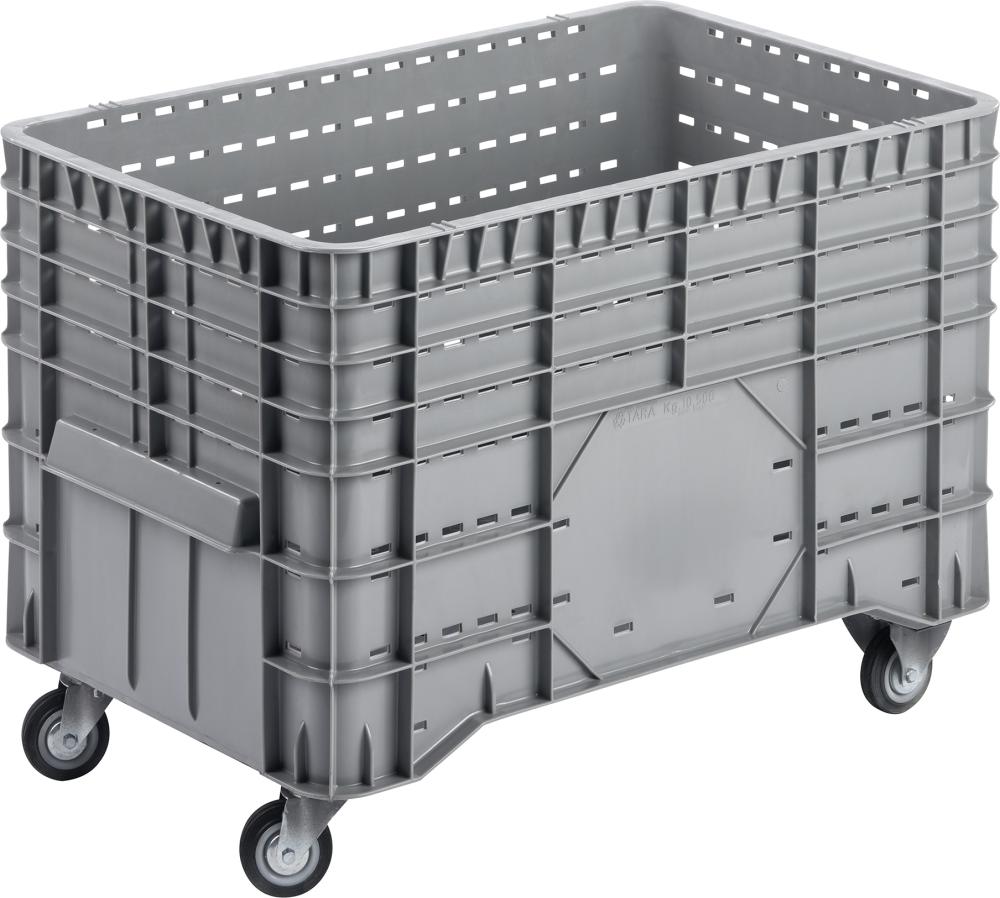 Produktbild von Alpha Paletten Großbehälter PE fahrbar B1020xT640xH700 mm grau Vol. 300 l Boden/Wände durc 285 4332163874379