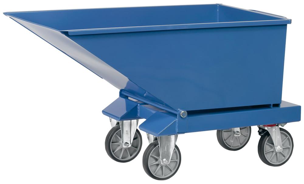 Produktbild von fetra Muldenkipper 250l B713xT1359xH780 mm RAL 5007 Tragkraft 750kg mit Ablasshahn 4701A 4017976147017