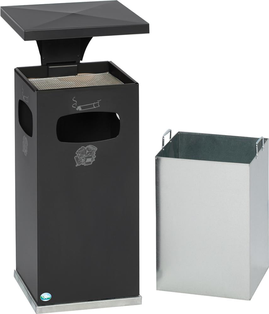 Produktbild von VAR Kombi-Ascher grau 3-fach 38l inkl. Inneneimer 12142 4030695121427