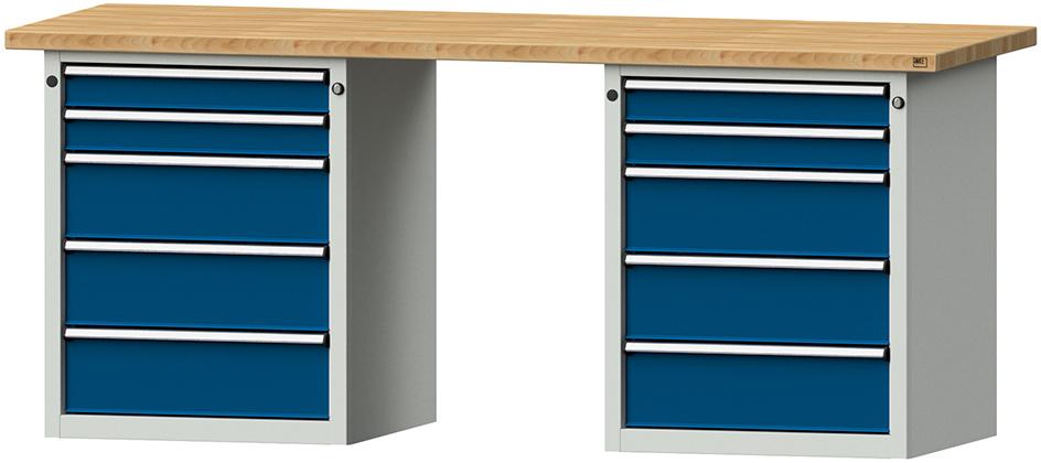 Produktbild von Anke Kombiwerkbank V/T 2000 MM mit 2 Blöcken Modell 850 V- RAL 7035/RAL 5010 9990280040 4014641035112